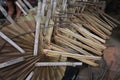 Traditional hand fans are made at Cholmaid in DhakaÃ¢â¬â¢s Bhatara Union after bringing raw materials from Mymensingh.